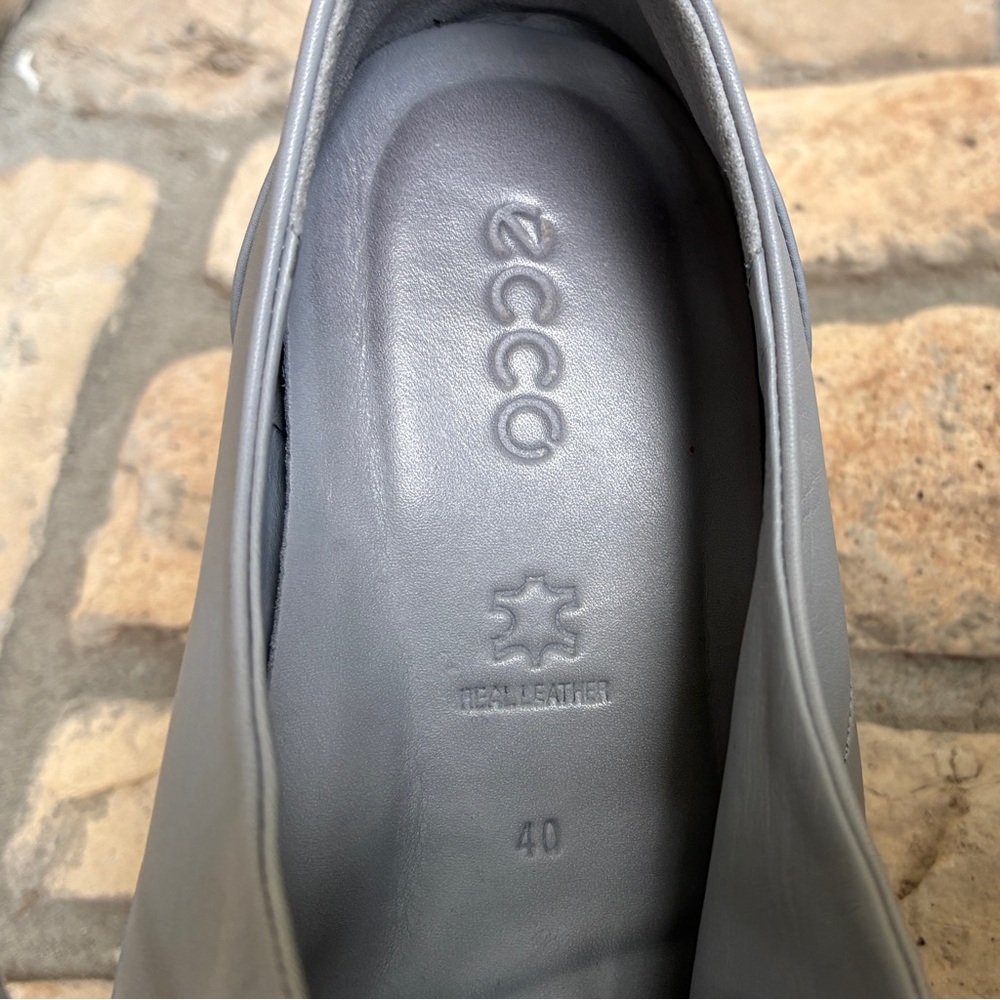 ECCO SARTORELLE GRAY/SILVER LEATHER TAILORED OXFORD EUR40. - Picture 13 of 14